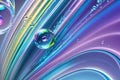 Colorful abstract macro background of holographic iridescent flares on water surface, generative ai Royalty Free Stock Photo