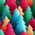 Colorful abstract marzipan candy christmas trees seamless pattern