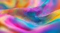 Colorful abstract mesh fabric with vibrant gradient waves