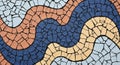 Colorful Abstract Mosaic Pattern with Wavy Lines tile background Royalty Free Stock Photo