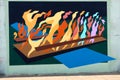 Colorful Abstract Mural On James Road in Memphis, Tennessee.