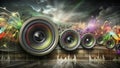 Colorful abstract music speakers background Royalty Free Stock Photo