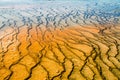 Colorful, abstract, natural pattern in Yellowstone National Park, Wyoming, USA
