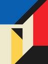 Colorful abstract neoplasticism and cubism art style. Painting with primary color in Mondrian style. perfect for clothes as well Royalty Free Stock Photo