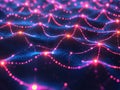 Colorful Abstract Network of Connected Points and Lines on Dark Surface Royalty Free Stock Photo