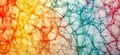 Colorful abstract network of interconnected lines and nodes creating a vibrant web-like structure, copy space for text Royalty Free Stock Photo