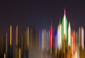 Colorful abstract night lights of New York City downtown skyline Royalty Free Stock Photo