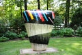 Colorful Abstract Odd-shaped Jun Kaneko Ceramic Art Exhibit at the Dixon Gallery and Gardens in Memphis, Tennessee