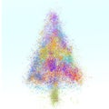 Colorful abstract paint spash splash Christmas tree. Royalty Free Stock Photo