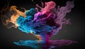 Colorful abstract paint splash isolated on black background. 3d rendering Royalty Free Stock Photo