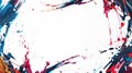 Colorful abstract paint splashes create a vibrant frame around a blank white space. The design features bold strokes in blue Royalty Free Stock Photo