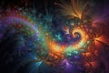 colorful abstract painting of fractals