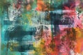 A colorful abstract painting Gel printing AI generation