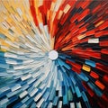 Vibrant Abstract Circle Painting With Palette Knives And God Rays