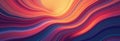 A colorful, abstract painting with a wave-like pattern