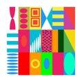 Colorful Abstract Pattern Design with Geometric Shapes and Vibrant Colors Royalty Free Stock Photo