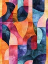 Colorful abstract pattern featuring bright swirls and shapes creating a dynamic visual experience Seamless Texture