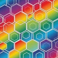 Abstract pattern featuring overlapping hexagonal shapes outlined Royalty Free Stock Photo