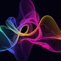 Colorful abstract pattern featuring swirling, wave-like lines creating a dynamic form on Royalty Free Stock Photo
