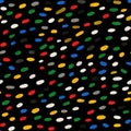 Colorful Abstract Pattern with Oval Shapes on Black Background. Royalty Free Stock Photo