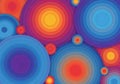 Colorful abstract pattern with overlapping concentric circles in Royalty Free Stock Photo