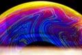 Colorful abstract pattern on soap bubble surface. Royalty Free Stock Photo