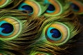 Colorful Abstract Peacock Feather Eyes Pattern for Eye-Catching Background Design Royalty Free Stock Photo