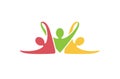 Colorful Abstract People Fitness Gym Training Logo