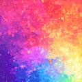Colorful abstract pixelated gradient in bright hues