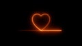 Colorful abstract plus line neon blazing symbol sign on black background. Heart beat neon line glowing moving motion. Royalty Free Stock Photo