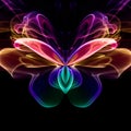 Butterfly colorful abstract, colorful psychedelic butterfly with black background Royalty Free Stock Photo