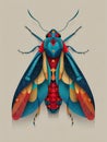 Colorful Abstract Representation of a Butterfly or Moth Art Design Royalty Free Stock Photo