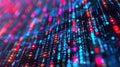 Binary Code Matrix Background with Glowing Dots and Lines as Digital Data Royalty Free Stock Photo