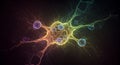 Colorful abstract representation of a single neuron Royalty Free Stock Photo