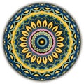 Colorful abstract round mandala pattern. Vector ornamental bright background. Floral backdrop. Geometric folkloric ornament. Royalty Free Stock Photo