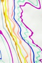 Colorful abstract scribble by felt-tip pen, handwritten lines by marker, random sketches as abstract background on white Royalty Free Stock Photo