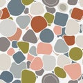 A colorful and abstract seamless pattern of smooth river stones vector design Generative AI Royalty Free Stock Photo