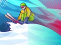 Colorful abstract skiier