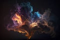 Colorful abstract smoke isolated on black background. 3d render illustration Royalty Free Stock Photo