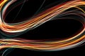 Colorful Abstract smoke lines wallpaper, Shapes created with lines in the space. Creative neon colors. Modern abstract background