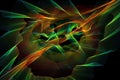 Colorful Abstract smoke lines wallpaper, Shapes created with lines in the space. Creative neon color. Modern abstract background