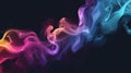 Colorful Abstract Smoke Waves on Dark Background Royalty Free Stock Photo