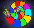 Colorful abstract snail