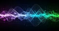 Colorful abstract sound wave with geometric patterns for digital signal processing Royalty Free Stock Photo