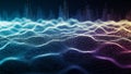 Colorful abstract sound wave visualization with glowing particles image photo Royalty Free Stock Photo