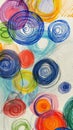 Colorful abstract spiral doodles on paper