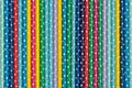 Colorful abstract straws background. Texture of polka dot straws Royalty Free Stock Photo