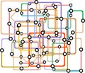 Colorful abstract subway map. Vector Royalty Free Stock Photo