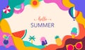 Colorful Abstract Summer Background, poster, banner. Summer sale, summer fun concept design promotion design Royalty Free Stock Photo