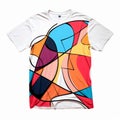 Colorful Abstract T-shirt Design With Minimalist Graphic Royalty Free Stock Photo